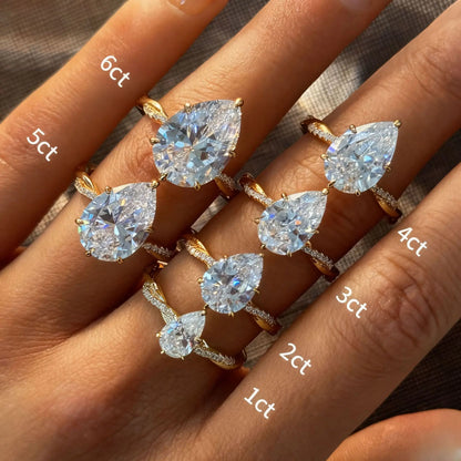 MuShan Designer Jewelry 925 Sterling Silver Ring Moissanite Promise Ring Women 18K Real Gold Plated MST Patent Fine Rings