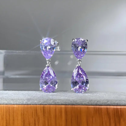 MuShan Jewelry 925 Sterling Silver Stud Earrings Dangle High Carbon Diamond Elegant Her Gift Women Earring Fine Jewelry