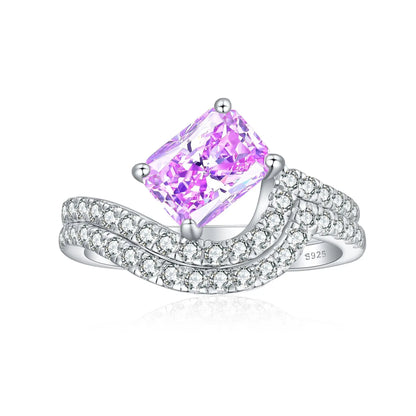 MuShan Jewelry 925 Sterling Silver Ring Wedding Band High Carbon Diamond Mother Day Gift Trendy Style Women Rings Fine Jewelry