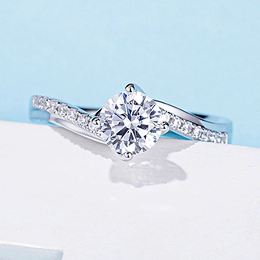 MuShan Jewelry 925 Sterling Silver Ring Moissanite D Color VVS Luxury Winsome Pear 925 Sterling Silver Rings Diamond Accessories