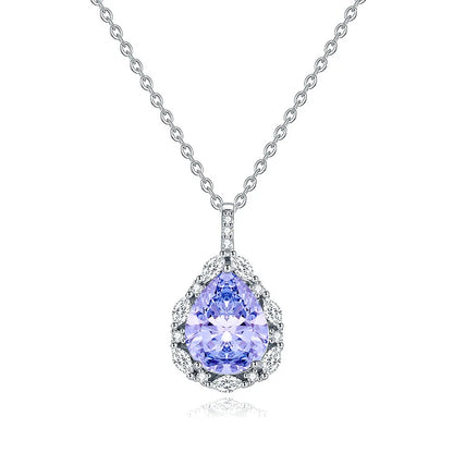MuShan Jewelry 925 Sterling Silver Necklace Pendant Chain HCD Gemstones Christmas Gift Girlfriend Gift Women Necklaces Jewelry