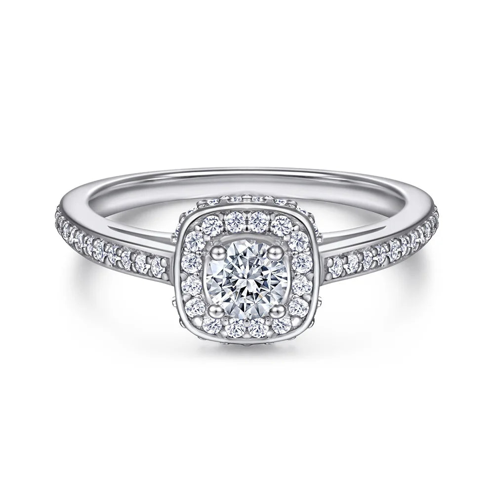 MuShan Jewelry 925 Sterling Silver Rings Bands Rings Bands Ring 7A Cubic Zirconia Rings Bands Engagement Anniversary  Women Gift
