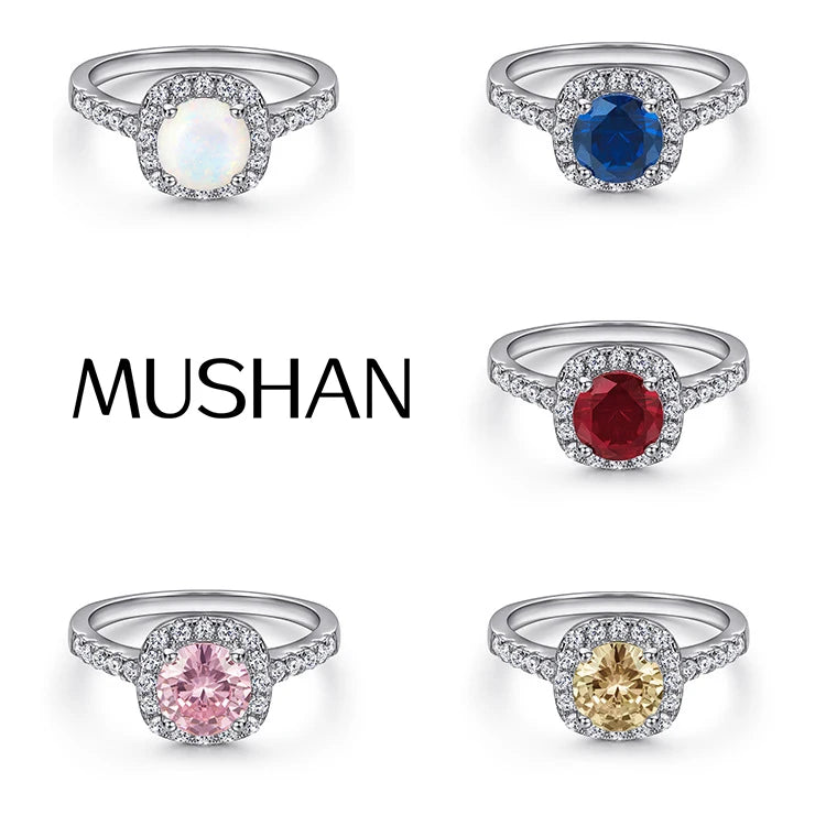 Bague MuShan en argent sterling 925, ornée de zircon de grade 7A, bijou fantaisie rayonnant plaqué or 18K pour femme