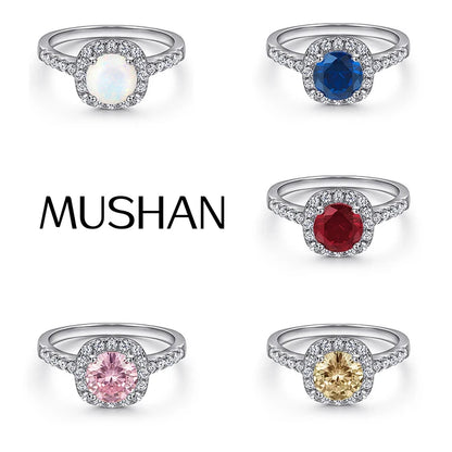 Bague MuShan en argent sterling 925, ornée de zircon de grade 7A, bijou fantaisie rayonnant plaqué or 18K pour femme