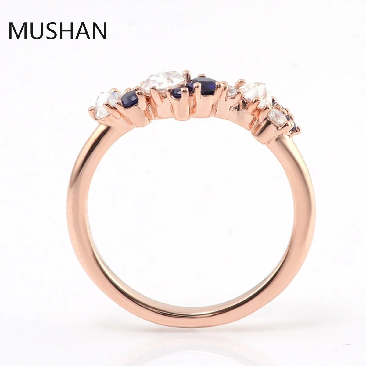 MUSHAN Luxury Custom 14K 18K Gold Rings Band Jewelry With Moissanite Diamond Lab Grown Gemstones Diamond Wedding Ring For Women