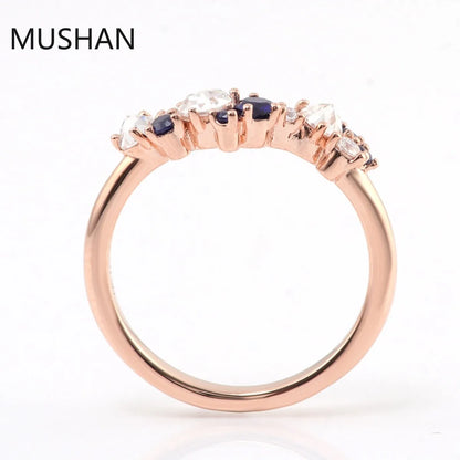 MUSHAN Luxury Custom 14K 18K Gold Rings Band Jewelry With Moissanite Diamond Lab Grown Gemstones Diamond Wedding Ring For Women