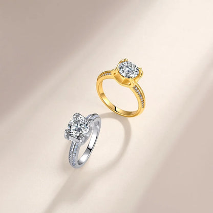 Anillo de plata de ley 925 MUSHAN Luxury Jewelry para mujer, con diamante de moissanita color D certificado por GRA, joyería fina.