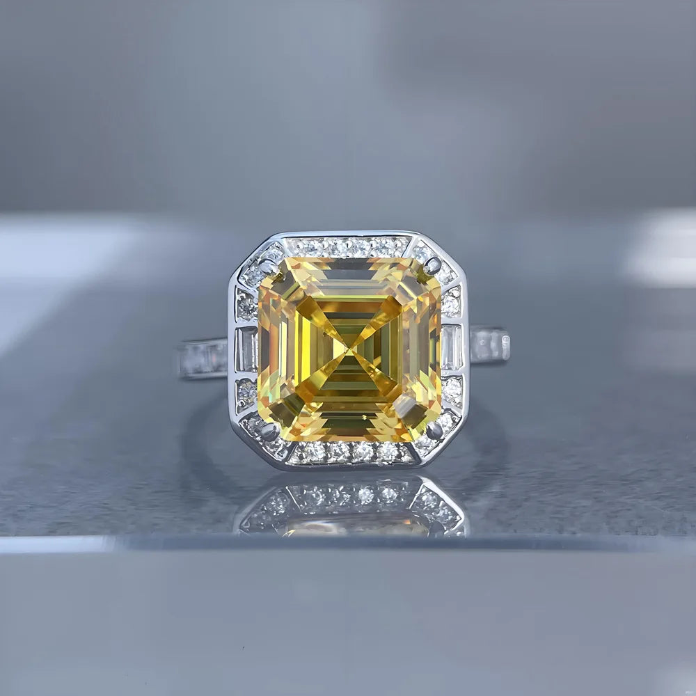 Anillo de boda de plata de ley 925 MuShan Jewelry, anillo con diamante de alto carbono, regalo de cumpleaños, regalo para damas de honor, anillos para mujer, joyería fina