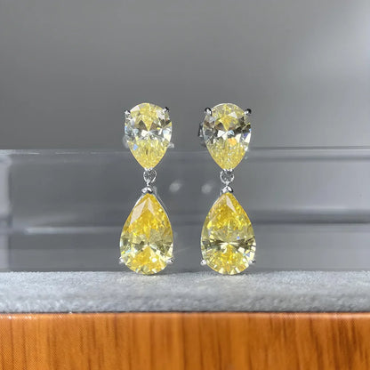 MuShan Jewelry 925 Sterling Silver Stud Earrings Dangle High Carbon Diamond Elegant Her Gift Women Earring Fine Jewelry