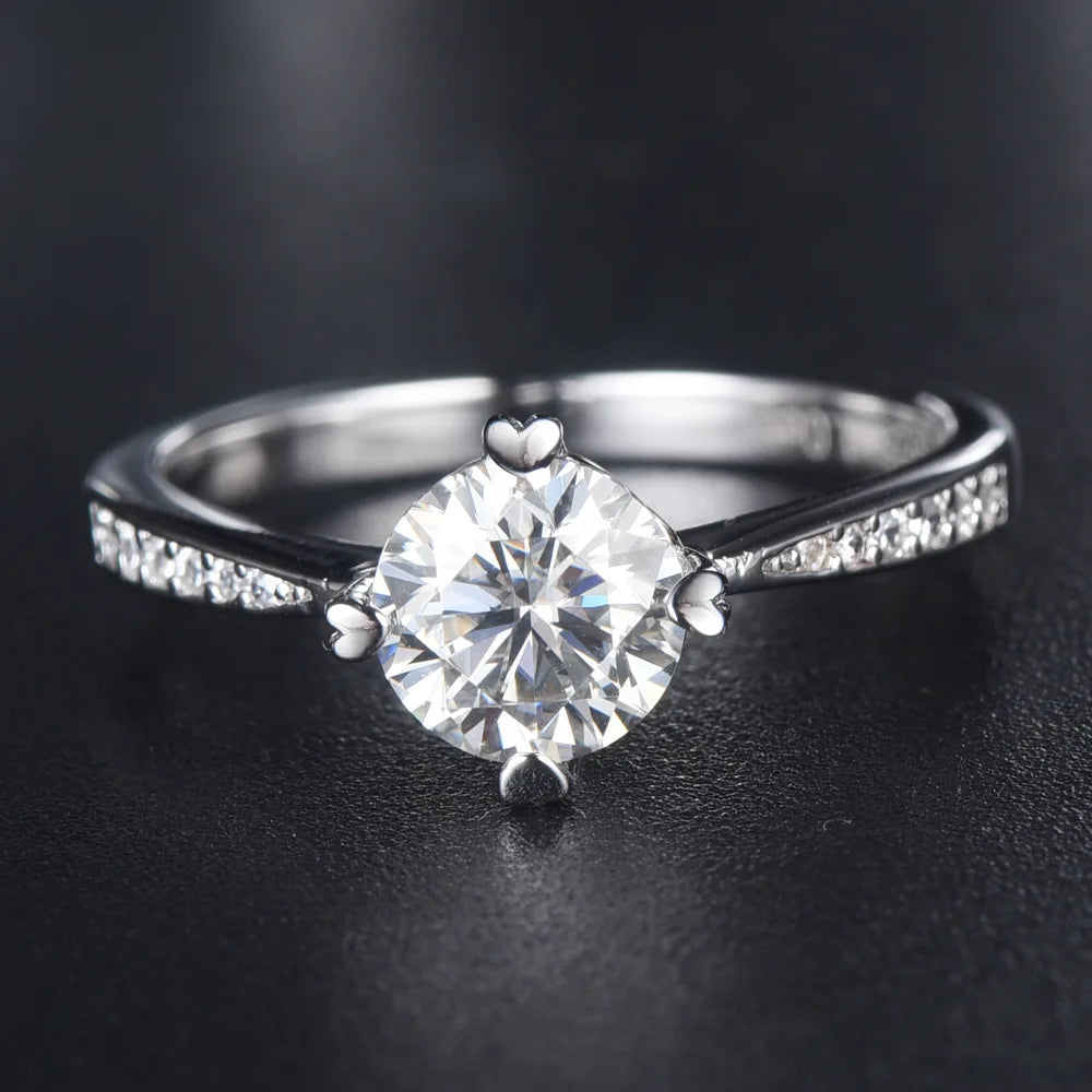 Anillo de joyería de lujo MuShan de plata de ley 925, anillo de regalo con diamante de moissanita, chapado en oro auténtico de 18 quilates para mujer, joyería con patente GRA MST