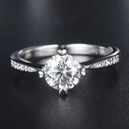 Anillo de joyería de lujo MuShan de plata de ley 925, anillo de regalo con diamante de moissanita, chapado en oro auténtico de 18 quilates para mujer, joyería con patente GRA MST