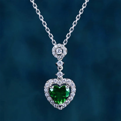 MUSHAN Luxury Jewelry 925 Sterling Silver Chain Pendant Necklace Lab Grown Emerald Ruby Gemstones Necklaces Pendants GRC Jewelry