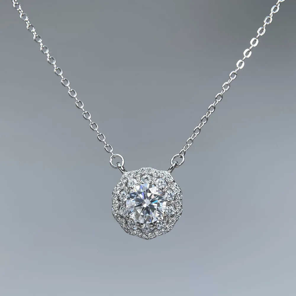 MuShan Designer Jewelry 925 Sterling Silver Locket Necklace Moissanite Diamond Non Tarnish for Mom Rhodium Plated MST Patent