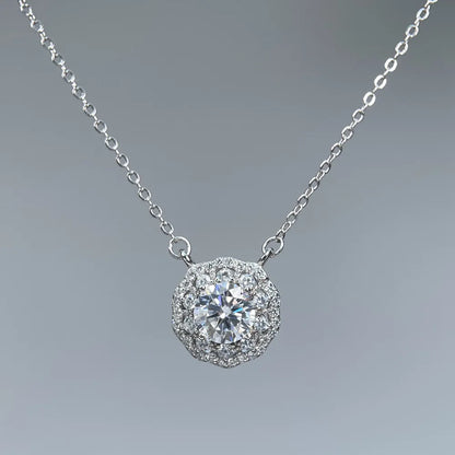 MuShan Designer Jewelry 925 Sterling Silver Locket Necklace Moissanite Diamond Non Tarnish for Mom Rhodium Plated MST Patent