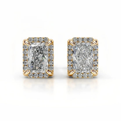 MuShan Brand Jewelry 925 Sterling Silver Stud Earrings Moissanite Diamond Ear Pin Women 18k Gold Plated MST Patent Earrings Stud
