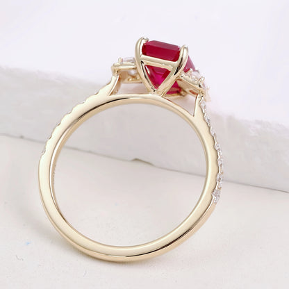 Bague MUSHAN Bespoke Jewelry avec rubis de synthèse de 2,7 ct, anneau en platine PT950, or 10K, 14K, 18K, bijou pour femme, cadeau pour mariage ou fête