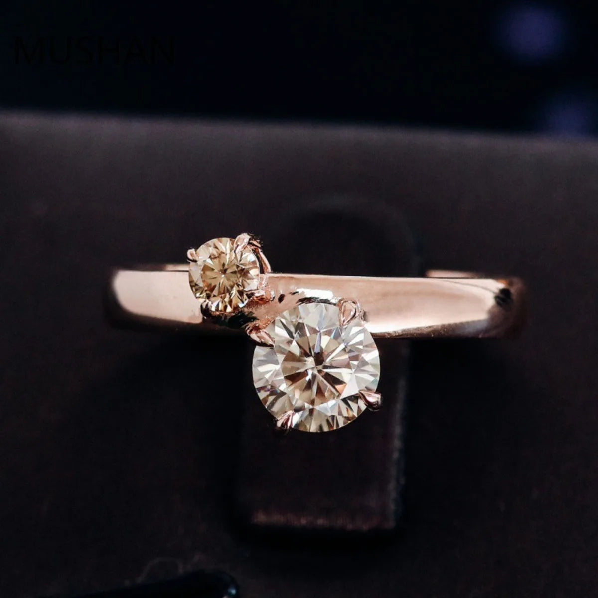 MUSHAN Luxury Custom 14K 18K Gold Rings Band Jewelry With Moissanite Diamond Lab Grown Gemstones Diamond Wedding Ring For Women