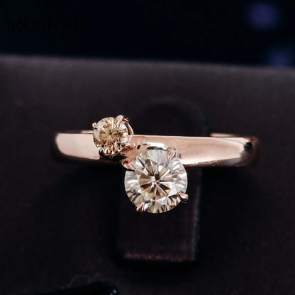 MUSHAN Luxury Custom 14K 18K Gold Rings Band Jewelry With Moissanite Diamond Lab Grown Gemstones Diamond Wedding Ring For Women
