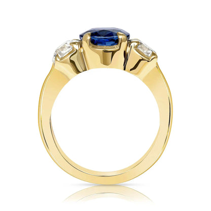 Anillo de compromiso MUSHAN de plata de ley 925 con zafiro de laboratorio para mujer, chapado en oro de 18K, regalo de aniversario