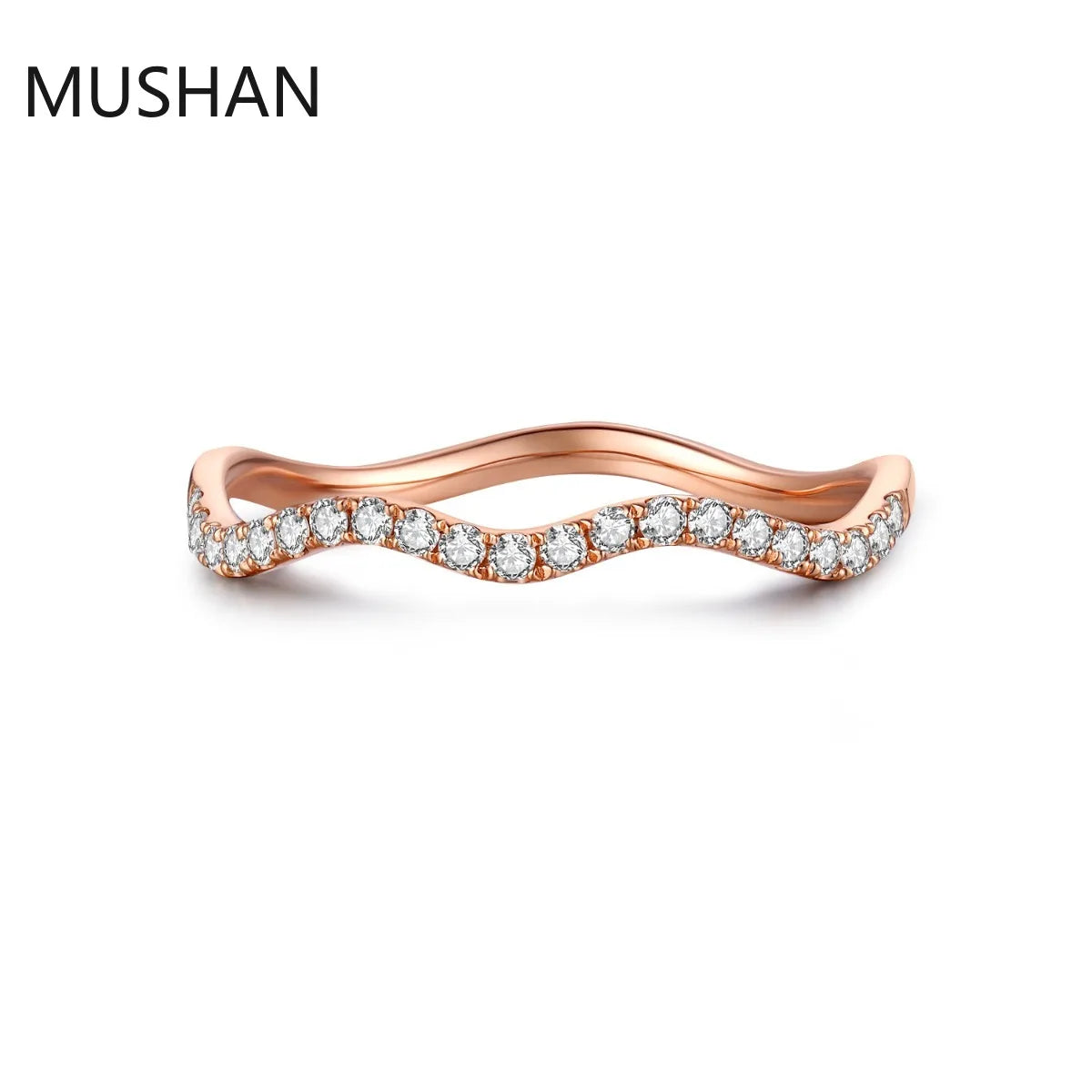 MUSHAN Luxury Custom 14K 18K Gold Rings Band Jewelry With Moissanite Diamond Lab Grown Gemstones Diamond Wedding Ring For Women