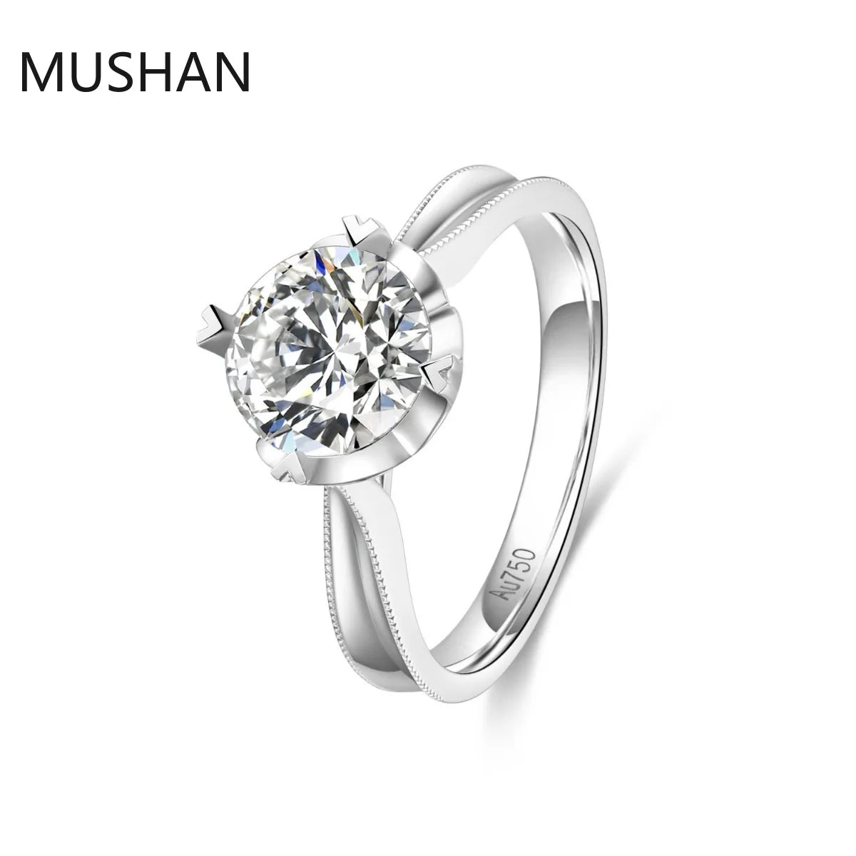 MUSHAN Luxury Custom 14K 18K Gold Rings Band Jewelry With Moissanite Diamond Lab Grown Gemstones Diamond Wedding Ring For Women