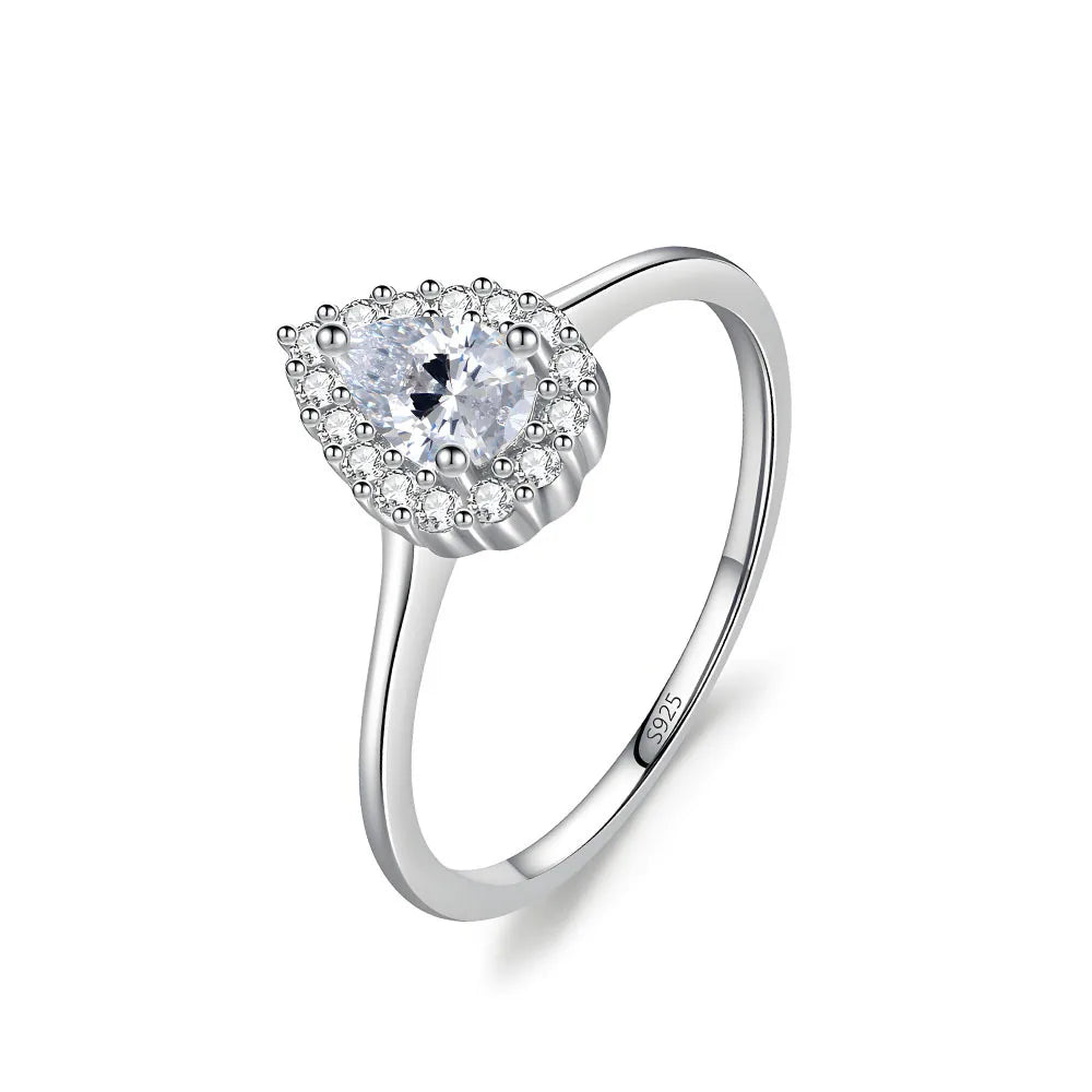 MuShan Jewelry 925 Sterling Silver Ring Wedding Band HCD Gemstones Christmas Gift Bachelorette Gift Women Rings Fine Jewelry