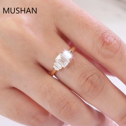 MUSHAN Luxury Custom 14K 18K Gold Rings Band Jewelry With Moissanite Diamond Lab Grown Gemstones Diamond Wedding Ring For Women