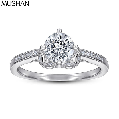 MuShan Jewelry 925 Sterling Silver Rings Bands Engagement Ring 7A Cubic Zirconia Timeless Anniversary Rings Bands  Women Gift