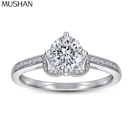 MuShan Jewelry 925 Sterling Silver Rings Bands Engagement Ring 7A Cubic Zirconia Timeless Anniversary Rings Bands  Women Gift