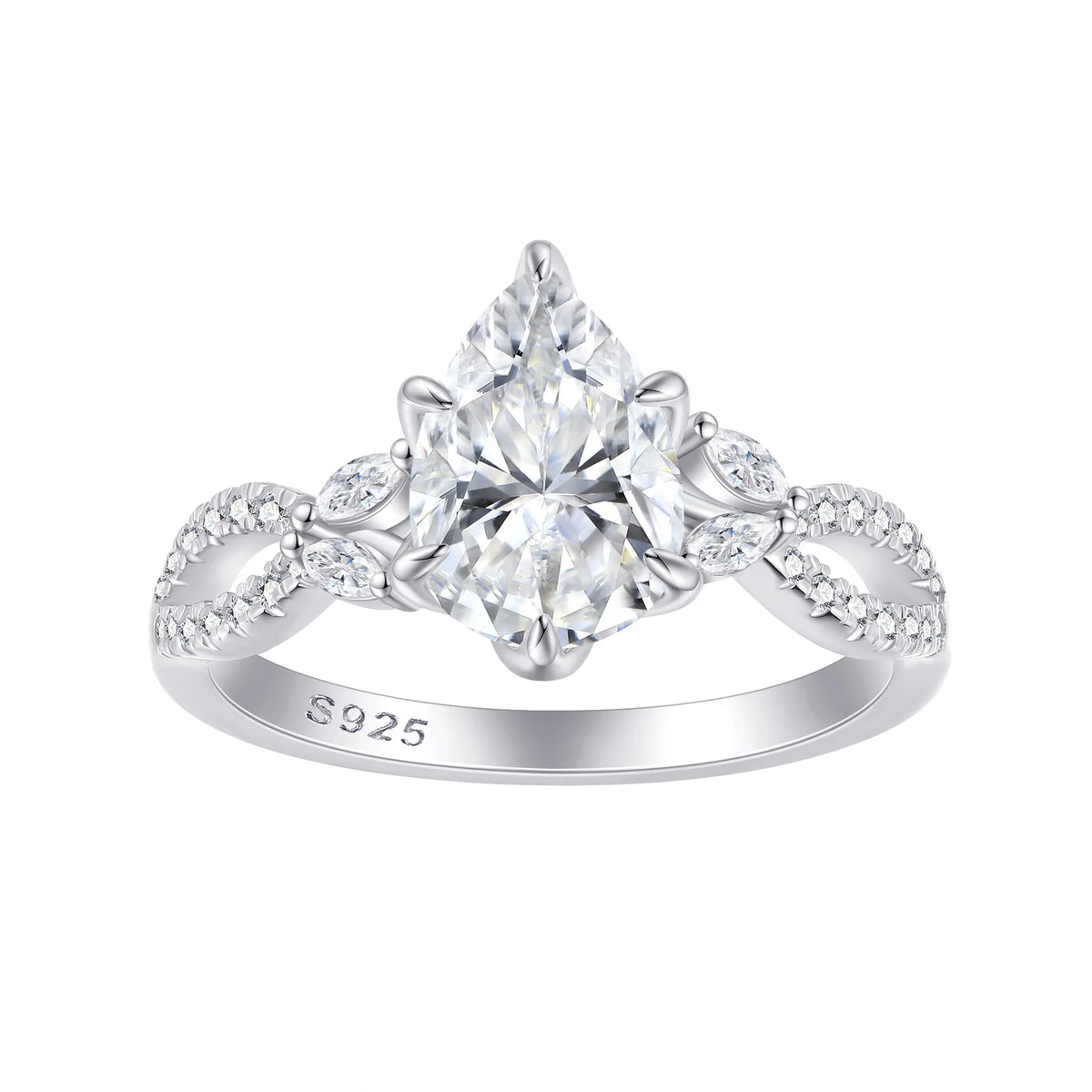 Anillo de plata de ley 925 de MuShan Luxury Jewelry con circonita de grado 7A, estilo esmeralda, formal, para esposa, bañado en oro real, joyería fina