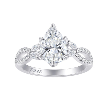 Anillo de plata de ley 925 de MuShan Luxury Jewelry con circonita de grado 7A, estilo esmeralda, formal, para esposa, bañado en oro real, joyería fina