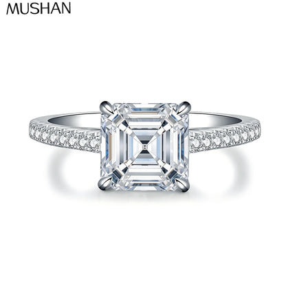 Bague MuShan Brand Jewelry en argent sterling 925 avec moissanite VVS, bague charmante pour femme plaquée or 18 carats, brevet MST, certifiée GRA, bagues de haute joaillerie