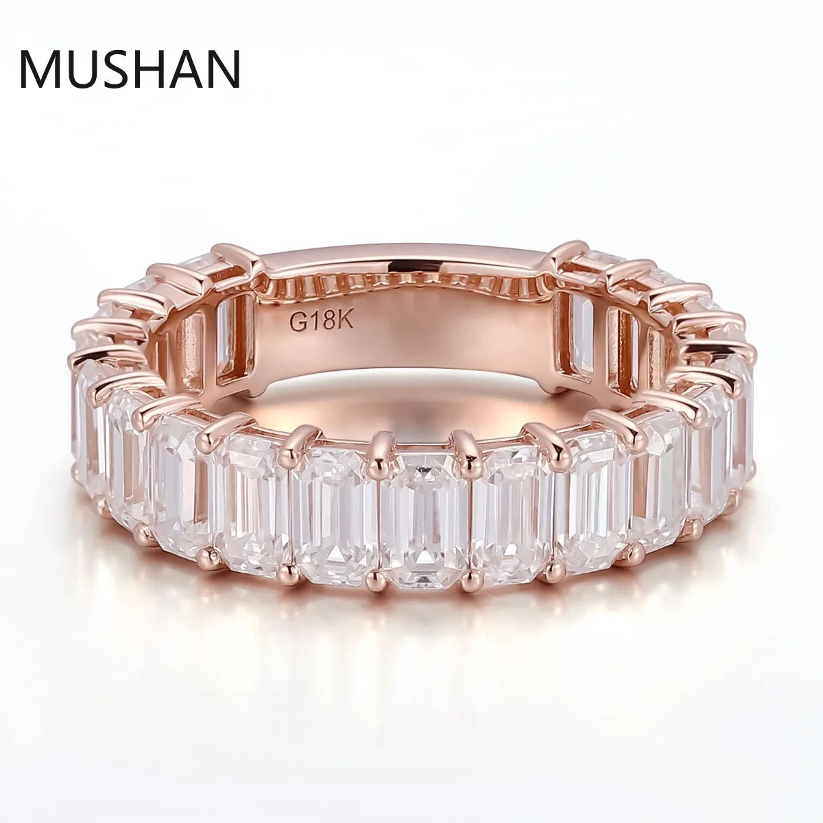 MUSHAN Luxury Custom 14K 18K Gold Rings Band Jewelry With Moissanite Diamond Lab Grown Gemstones Diamond Wedding Ring For Women