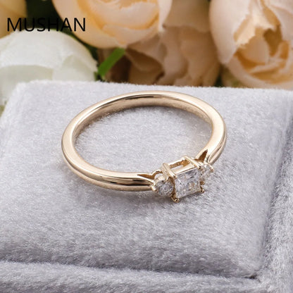 MUSHAN Luxury Custom 14K 18K Gold Rings Band Jewelry With Moissanite Diamond Lab Grown Gemstones Diamond Wedding Ring For Women