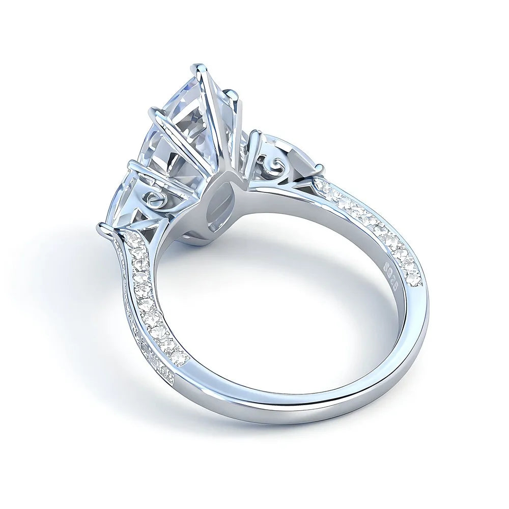 Bague MUSHAN Luxury Jewelry en argent sterling 925 pour femme, diamant moissanite taille émeraude certifié GRA, couleur D, bijou de luxe