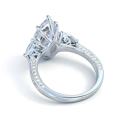 Bague MUSHAN Luxury Jewelry en argent sterling 925 pour femme, diamant moissanite taille émeraude certifié GRA, couleur D, bijou de luxe
