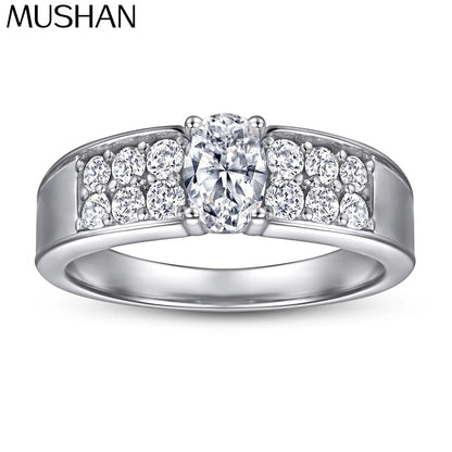 Anillo de plata de ley 925 con circonita 7A corte Asscher de MuShan Luxury Jewelry, joyería fina chapada en rodio para regalo de vacaciones para novia