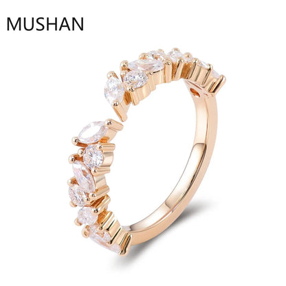 MUSHAN Luxury Custom 14K 18K Gold Rings Band Jewelry With Moissanite Diamond Lab Grown Gemstones Diamond Wedding Ring For Women
