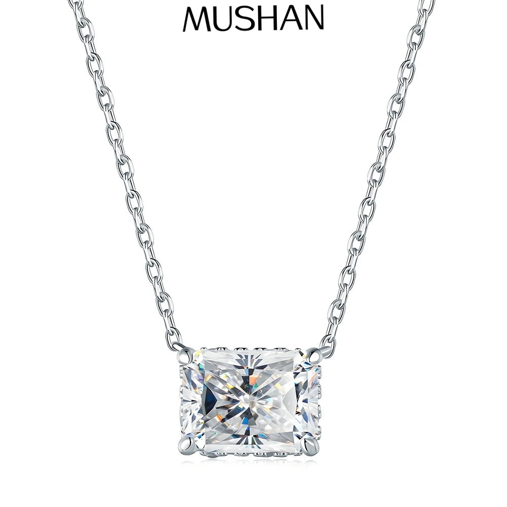 MuShan Luxury Jewelry 925 Sterling Silver Drop Y Necklace Floral Moissanite Formal Platinum Plated for Sister MST Patent Drop Ys