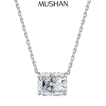 MuShan Luxury Jewelry 925 Sterling Silver Drop Y Necklace Floral Moissanite Formal Platinum Plated for Sister MST Patent Drop Ys