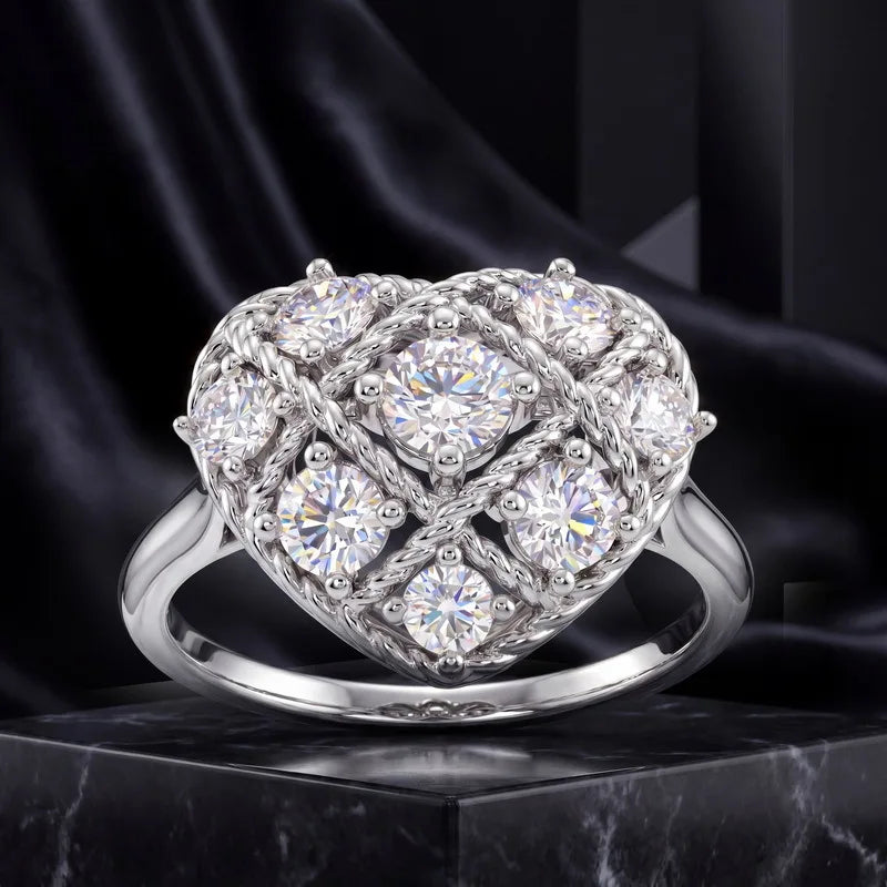 MUSHAN Custom Luxury Diamond Rings Jewelry IGI Certificated for Women 925 Sterling Silver Lab Grown Diamond Ring Band HPHT CVD