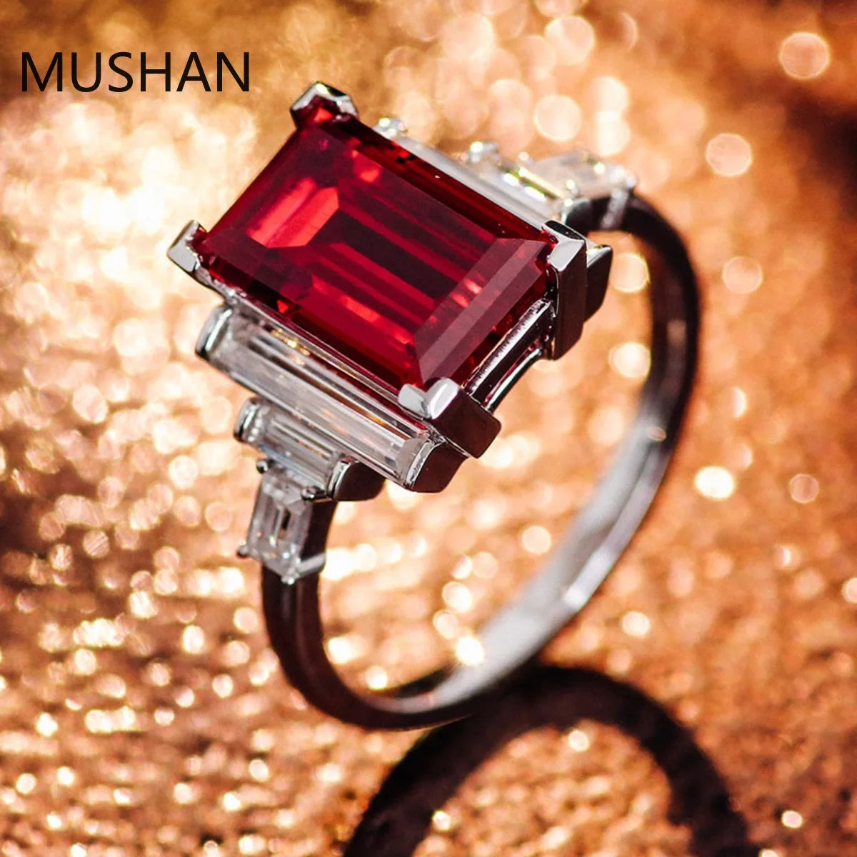 MUSHAN Luxury Custom 14K 18K Gold Rings Band Jewelry With Moissanite Diamond Lab Grown Gemstones Diamond Wedding Ring For Women