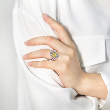 Bague de mariage MuShan Jewelry en argent sterling 925, diamant à haute teneur en carbone, style moderne, cadeau pour petite amie, bague pour femme, joaillerie fine
