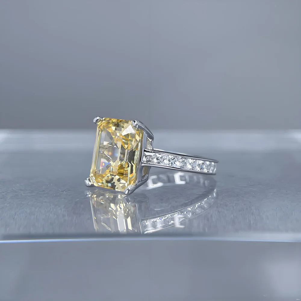 MuShan Jewelry 925 Sterling Silver Ring Wedding Band High Carbon Diamond Minimalist Style Luxury Style Women Rings Fine Jewelry