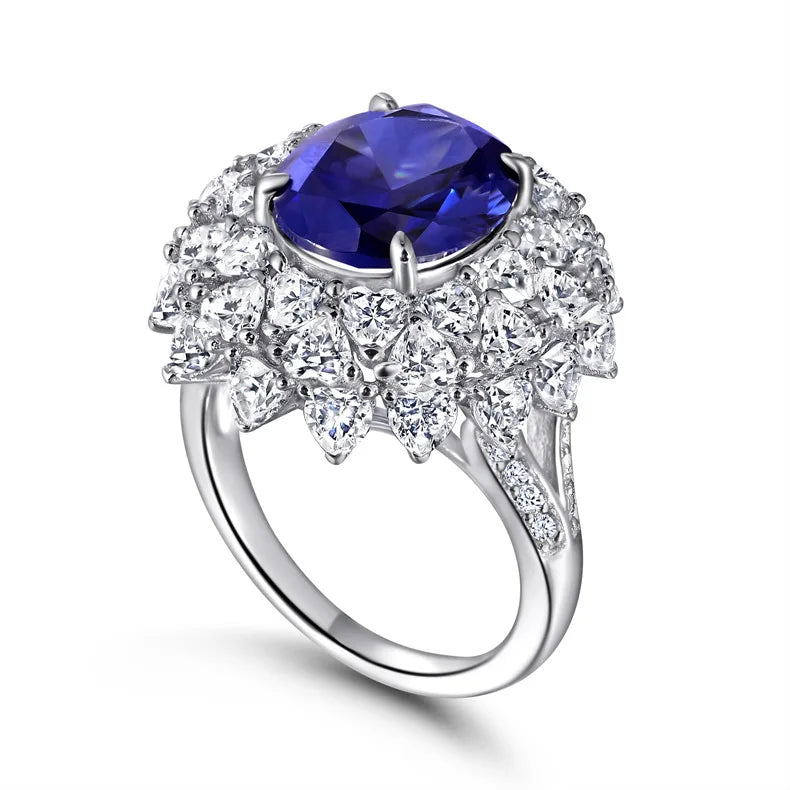 MuShan Jewelry 925 Sterling Silver Ring Wedding Band High Carbon Diamond Birthday Gift Cocktail Party Women Rings Fine Jewelry