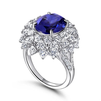 MuShan Jewelry 925 Sterling Silver Ring Wedding Band High Carbon Diamond Birthday Gift Cocktail Party Women Rings Fine Jewelry