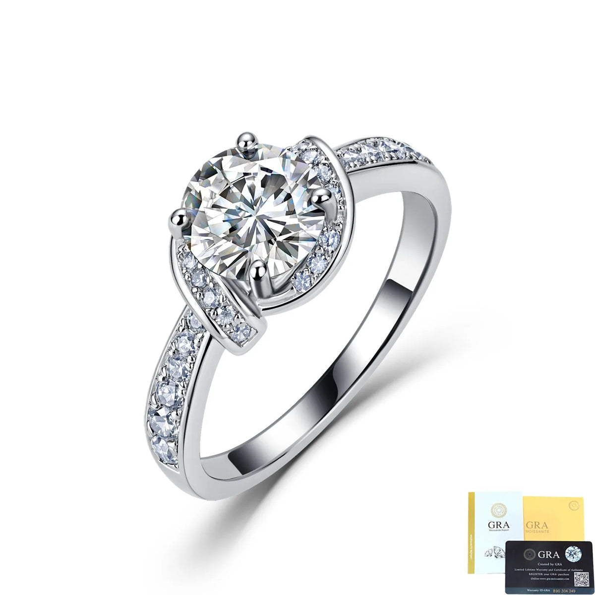 MUSHAN Luxury Jewelry 925 Sterling Silver Ring Band Women GRA Certificated Moissanite Diamond Emerald D Color Rings Fine Jewelry