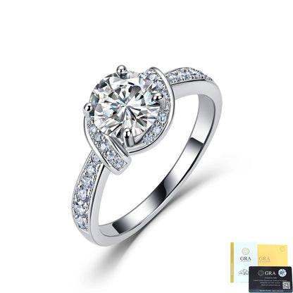 MUSHAN Luxury Jewelry 925 Sterling Silver Ring Band Women GRA Certificated Moissanite Diamond Emerald D Color Rings Fine Jewelry
