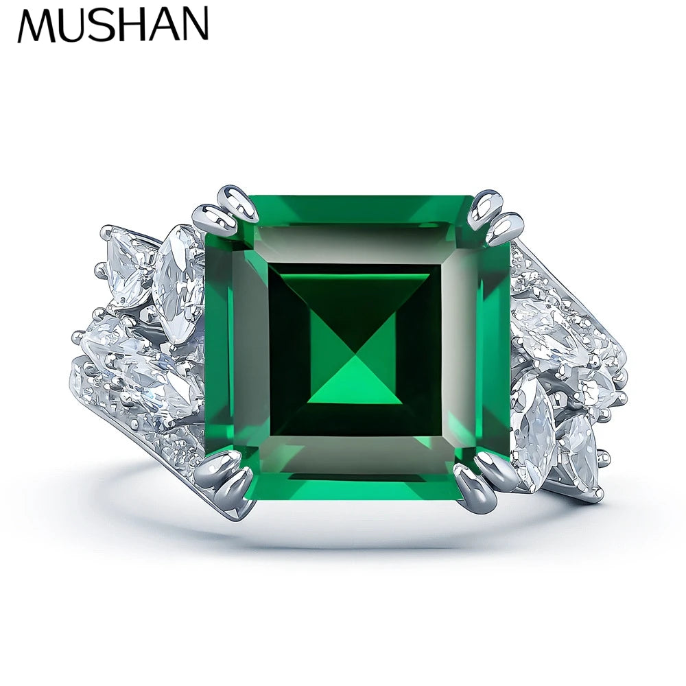 Anillo de boda de plata de ley 925 MuShan Jewelry, alianza con diamante de alto carbono, regalo de San Valentín para mujer, joyería fina