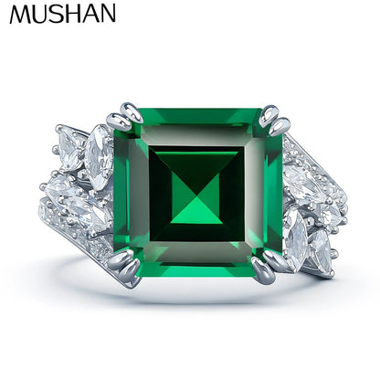 Anillo de boda de plata de ley 925 MuShan Jewelry, alianza con diamante de alto carbono, regalo de San Valentín para mujer, joyería fina